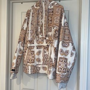 free people alpine glow ski pullover size large paisley jacket